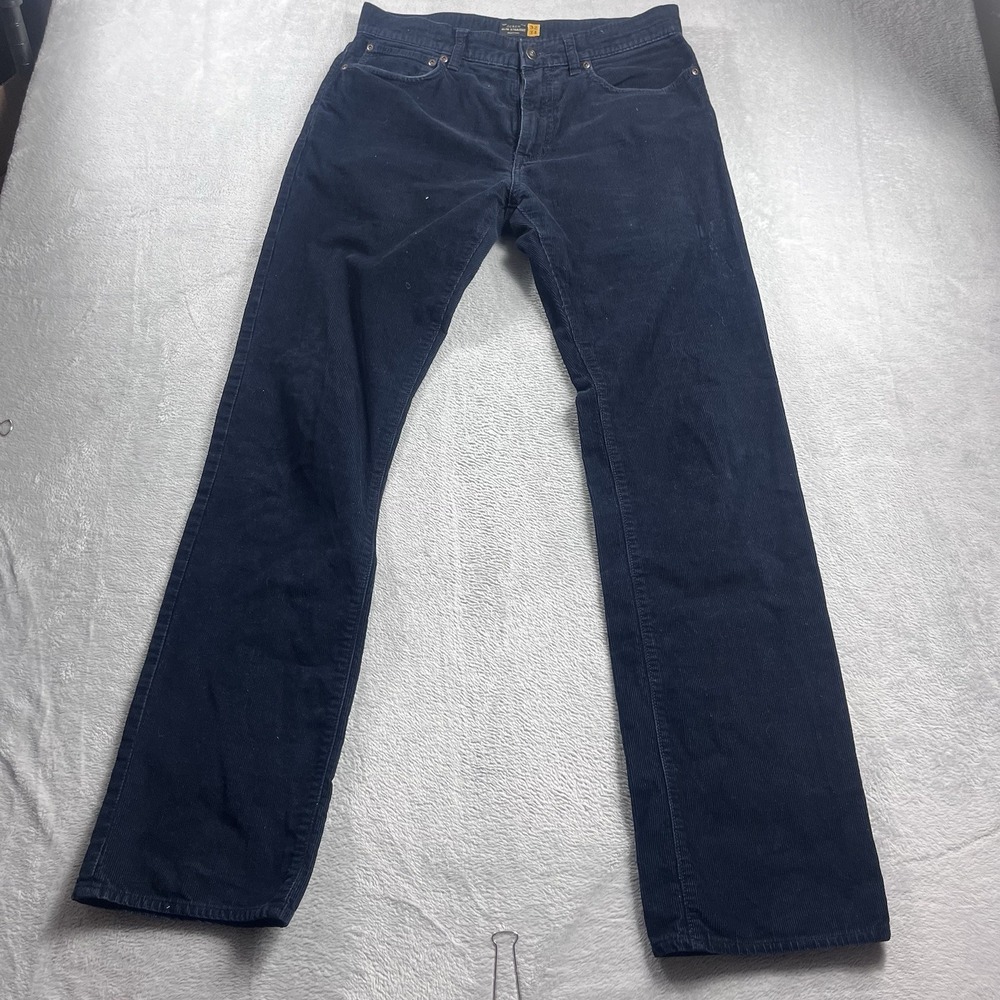 J Crew‎ Pants Mens 32x32* Navy Blue Slim Fit Corduroy Straight Fit Chino Preppy